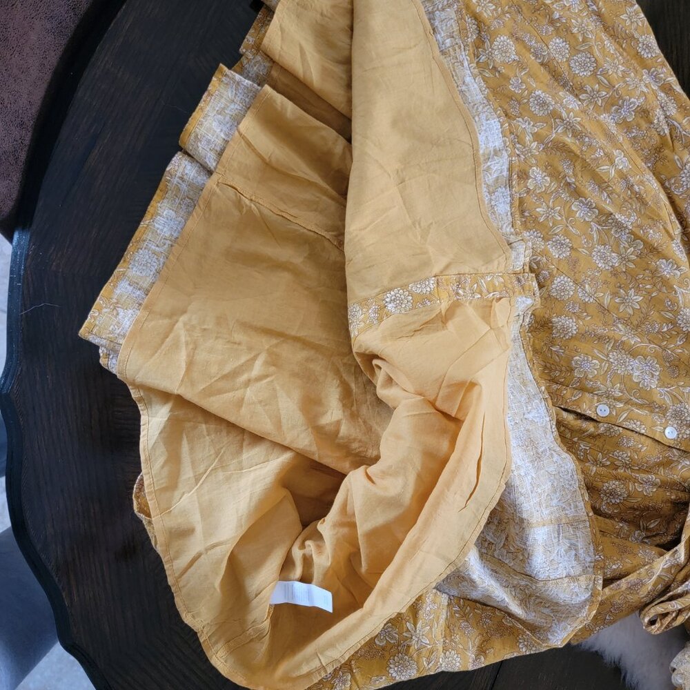 NWT Downeast Mustard Yellow Floral Cotton Midi Dress Size M - Picture 4 of 10